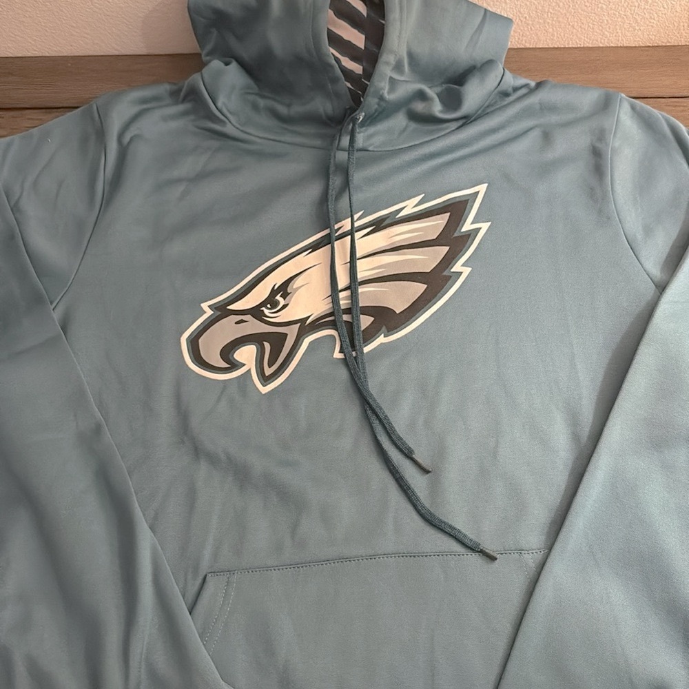 ❌SOLD❌NWT [Zubaz] Philadelphia Eagles NFL Logo Hooded Sweatshirt Men's M - Picture 5 of 12